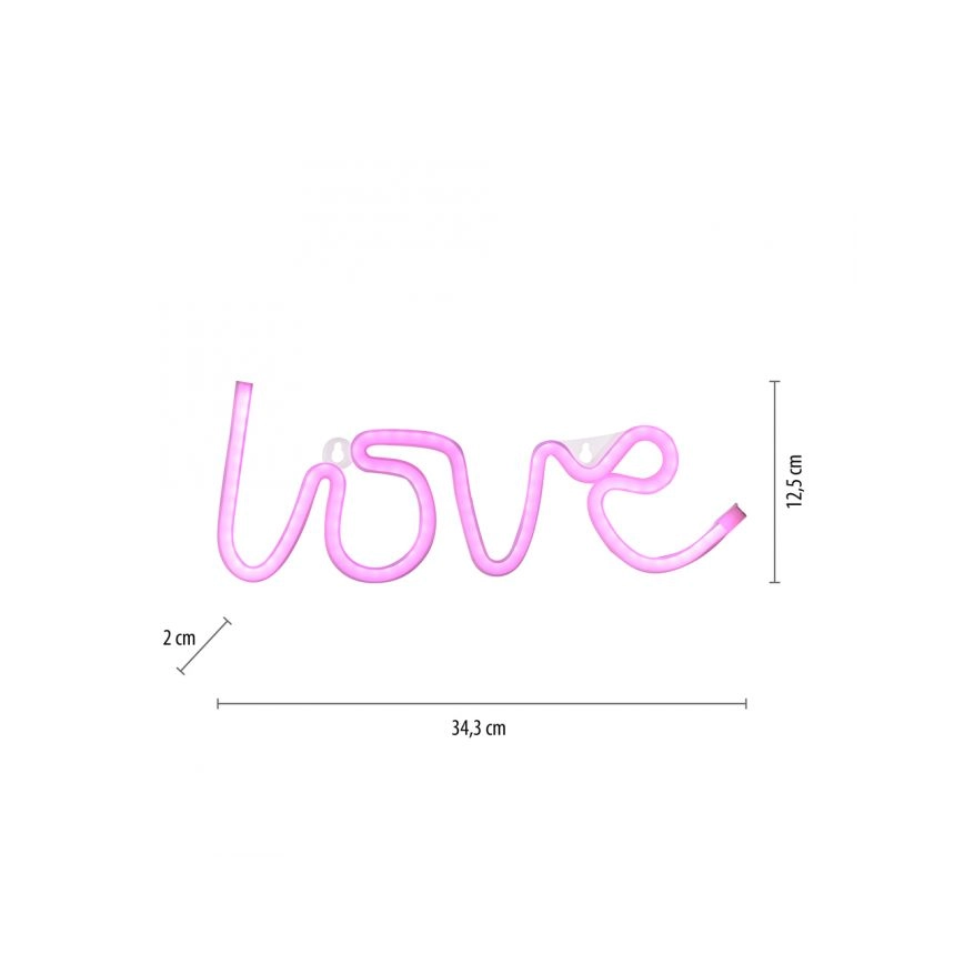 JUST LIGHT. 8502187  LED NEONWANDDECORATIE NEON LED/6,5W/5V LOVE