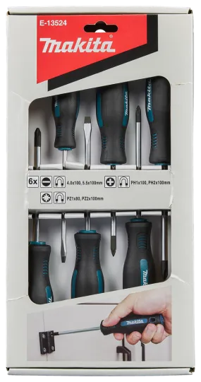 Makita Accessoires Schroevendraaierset 6-delig PH/PZ/SL – E-13524 – E-13524