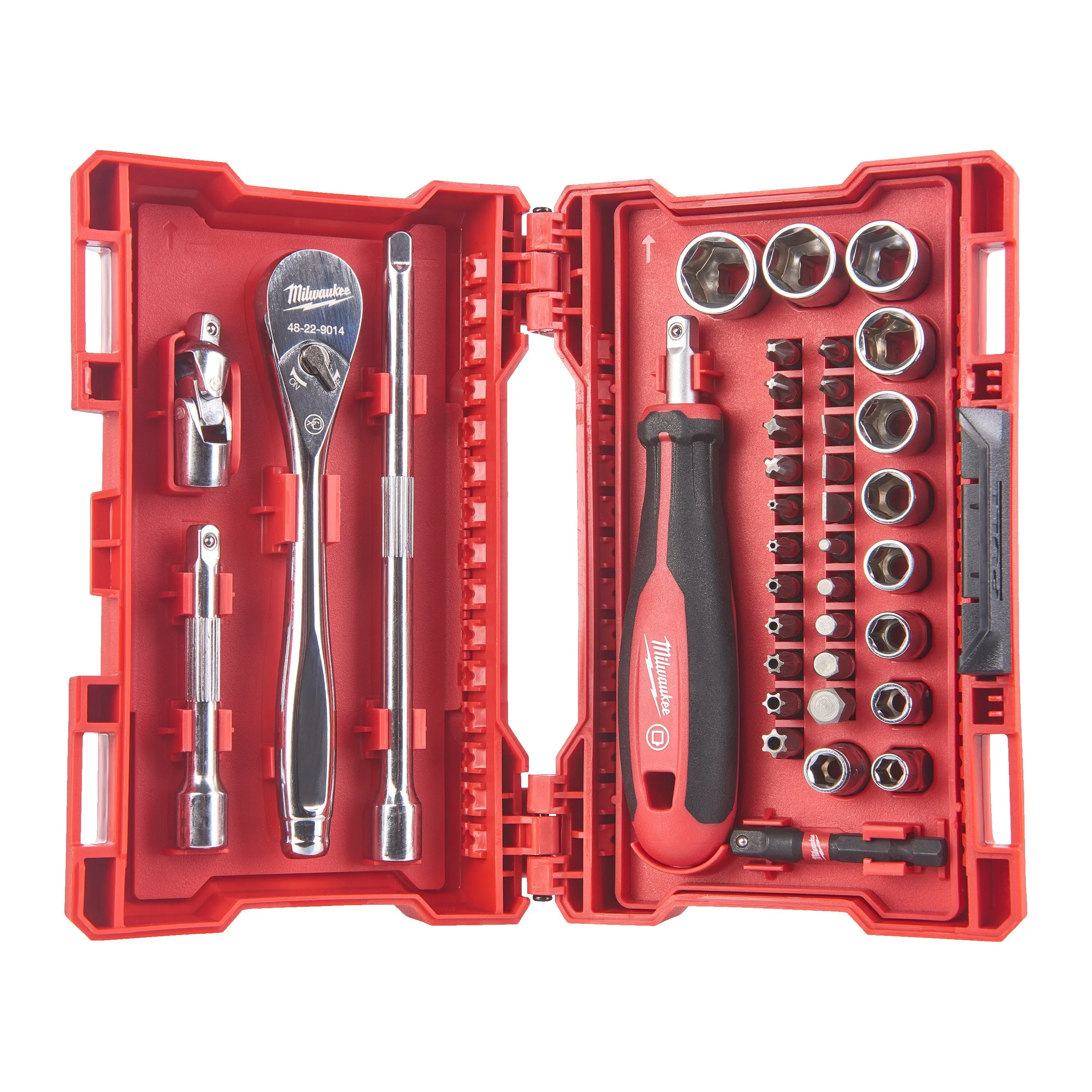 Milwaukee Accessoires 1/4'' Ratel, Aandrijver & Doppen set – 4932479096