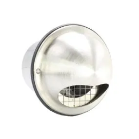 Nedco BV RVS Bolrooster Ø100mm met terugslagklep en grofmazig gaas