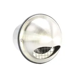 Nedco BV RVS Bolrooster Ø125mm met terugslagklep en grofmazig gaas