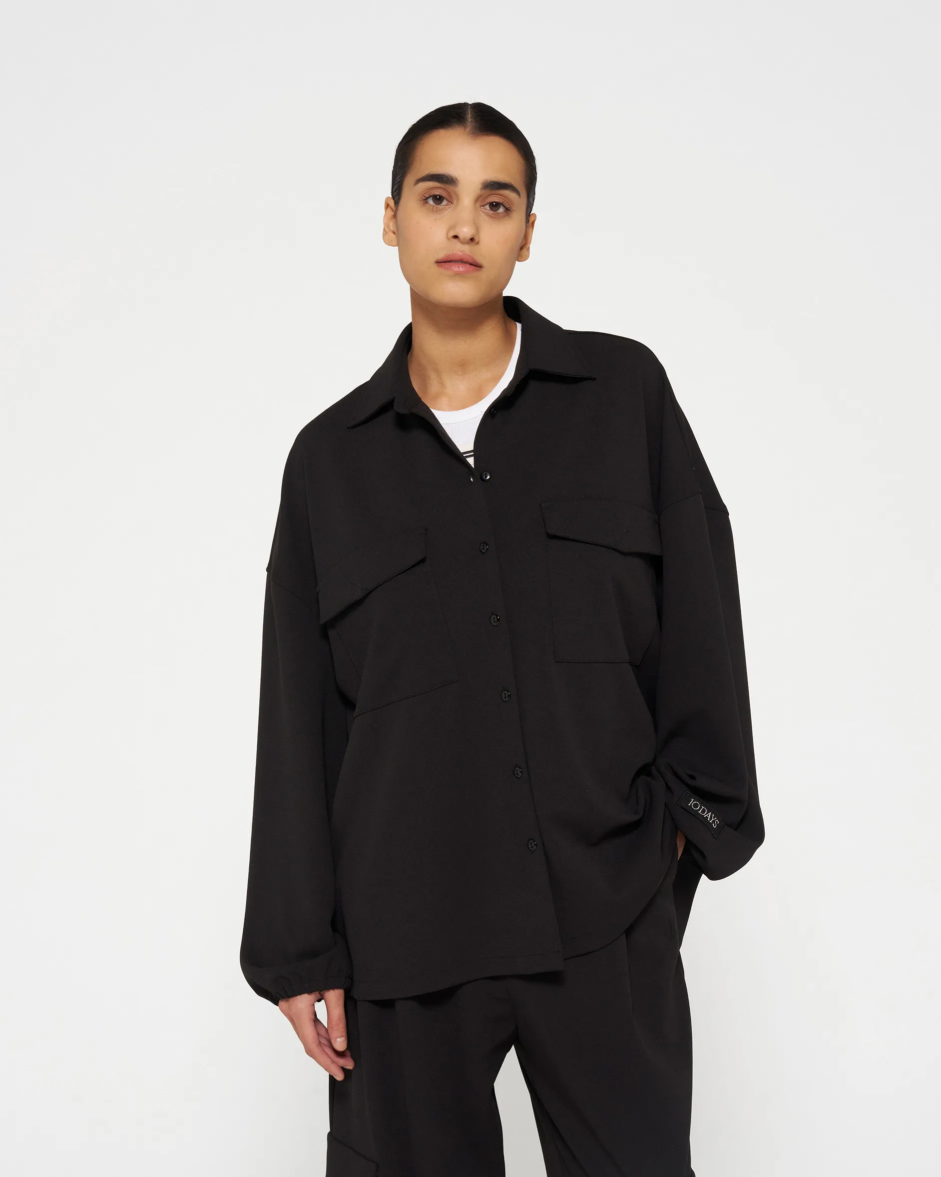 Overshirt Crepe Zwart 10Days
